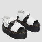 DR MARTENS VOSS QUAD HYDRO LEATHER STRAP PLATFORM SANDALS WHITE - Image 3