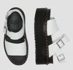 DR MARTENS VOSS QUAD HYDRO LEATHER STRAP PLATFORM SANDALS WHITE - Image 5