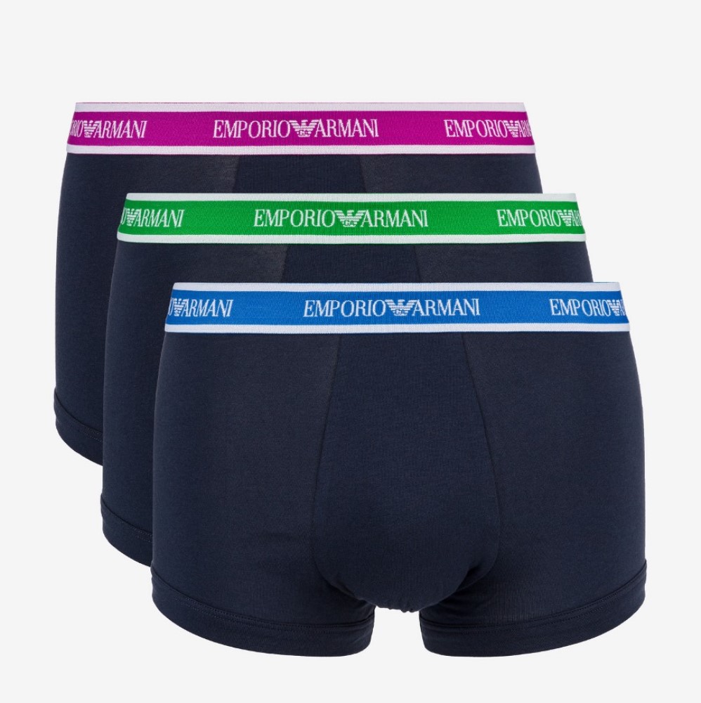 111357-1P717-70435-1 EMPORIO ARMANI 3 PACK TRUNK STRETCH COTTON MARINE/MARINE/MARINE - Image 1