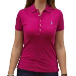 POLO RALPH LAUREN JULIE SLIM FIT POLO SHIRT PINK SKY