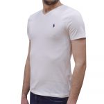 POLO RALPH LAUREN CUSTOM SLIM FIT JERSEY V-NECK T-SHIRT WHITE - Image 2