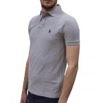 POLO RALPH LAUREN CUSTOM SLIM FIT SHORT SLEEVE POLO GREY - Image 2