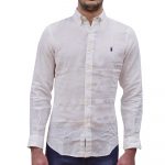 POLO RALPH LAUREN CUSTOM FIT LINEN SHIRT WHITE