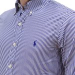 POLO RALPH LAUREN CUSTOM FIT STRIPED POPLIN SHIRT NAVY WHITE - Image 3