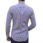 POLO RALPH LAUREN CUSTOM FIT STRIPED POPLIN SHIRT NAVY WHITE - Image 4