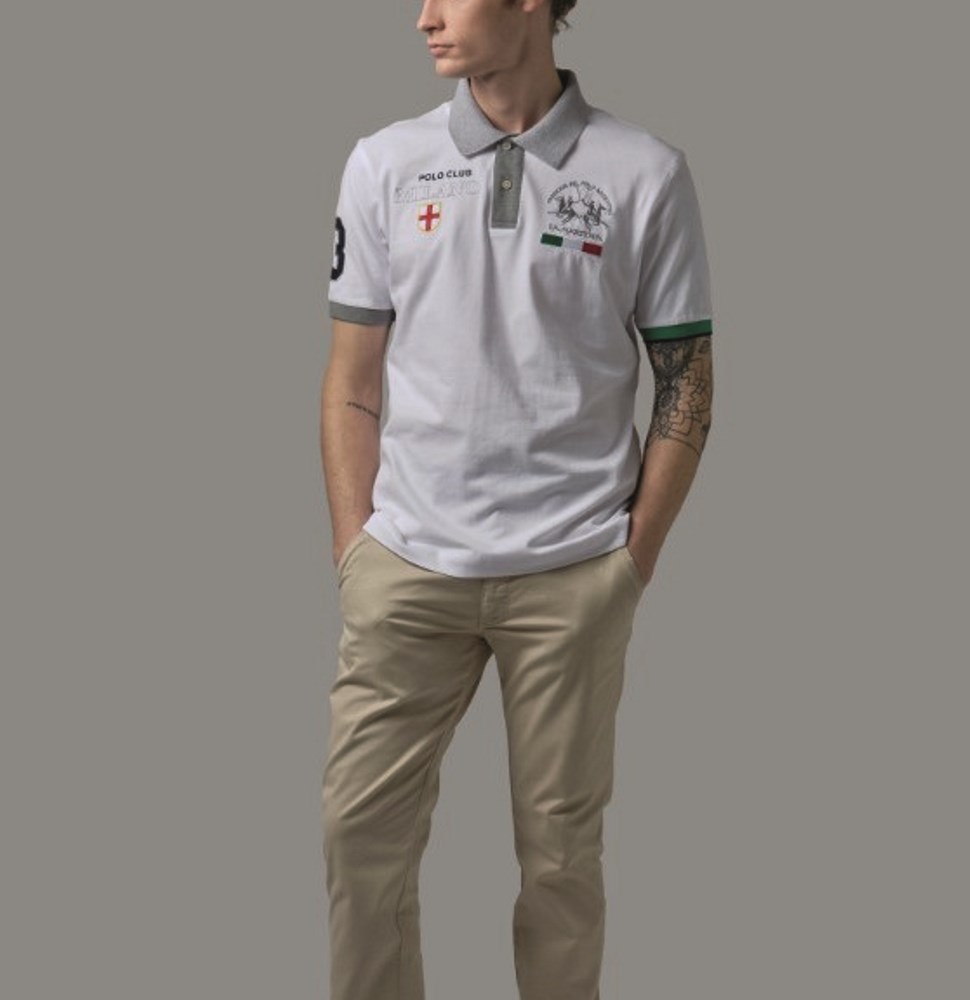 RMP316-PK001-00001-2 LA MARTINA MAN MILANO POLO S/S PIQUET STRETCH REGULAR FIT WHITE - Image 1