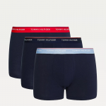 TOMMY HILFIGER 3-PACK ORGANIC COTTON TRUNKS PRIM RED DESERT SKY MOON BLUE