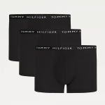 TOMMY HILFIGER 3-PACK ESSENTIAL LOGO WAISTBAND TRUNKS BLACK