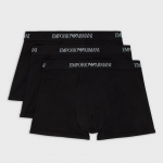 EMPORIO ARMANI 3 PACK TRUNK WITH LOGO WAISTBAND BLACK/BLACK/BLACK