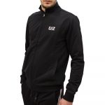 EMPORIO ARMANI EA7 SWEATSHIRT ZIPPED COTTON BLACK - Image 2