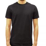 EMPORIO ARMANI JERSEY T-SHIRT WITH ALL OVER JACQUARD EAGLE NERO