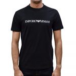 EMPORIO ARMANI PIMA JERSEY T-SHIRT WITH LOGO PRINT NERO LOGO