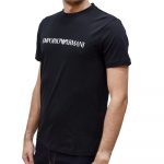 EMPORIO ARMANI PIMA JERSEY T-SHIRT WITH LOGO PRINT NERO LOGO - Image 2