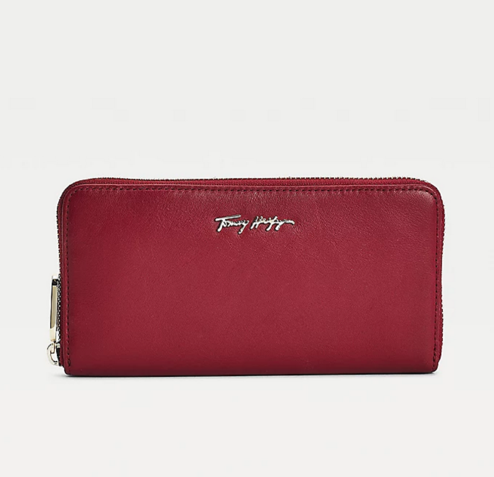 AW0AW10498-XIT-1 TOMMY HILFIGER ESSENTIAL LEATHER LRG ZA WALLET REGATTA RED - Image 1