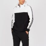 PAUL&SHARK MEN ORGANIC COTTON HALF ZIP JACKET WHITE BLACK