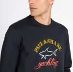 PAUL&SHARK MEN LONG SLEEVE COTTON T-SHIRT BLACK - Image 2