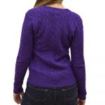 POLO RALPH LAUREN WOMAN KIMBERLY CLASSIC LONG SLEEVE V NECK SWEATER VALLEY PURPLE HEATHER - Image 4