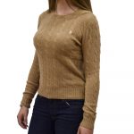 POLO RALPH LAUREN WOMAN BSR LONG SLEEVE CREWNECK SWEAT CAMEL MELANGE - Image 2