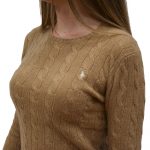 POLO RALPH LAUREN WOMAN BSR LONG SLEEVE CREWNECK SWEAT CAMEL MELANGE - Image 3