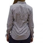 POLO RALPH LAUREN WOMAN GEORGIA LONG SLEEVE CLASSIC FIT STRIPED SHIRT BLACK WHITE - Image 4