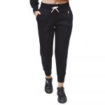 POLO RALPH LAUREN WOMAN FLEECE SWEATPANTS ANKLE PANT BLACK