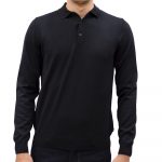 BOSS  MEN BONO LONG SLEEVE POLO SHIRT BLACK