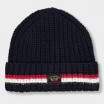PAUL&SHARK RIBBED WOOL BEANIE WITH ICONIC BADGE BLUE
