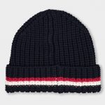 PAUL&SHARK RIBBED WOOL BEANIE WITH ICONIC BADGE BLUE - Image 2