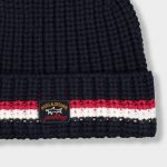 PAUL&SHARK RIBBED WOOL BEANIE WITH ICONIC BADGE BLUE - Image 3