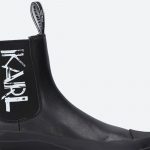 KARL LAGERFELD LUNA ART DECO GORE BOOT WOMAN BLACK LEATHER MONO - Image 4