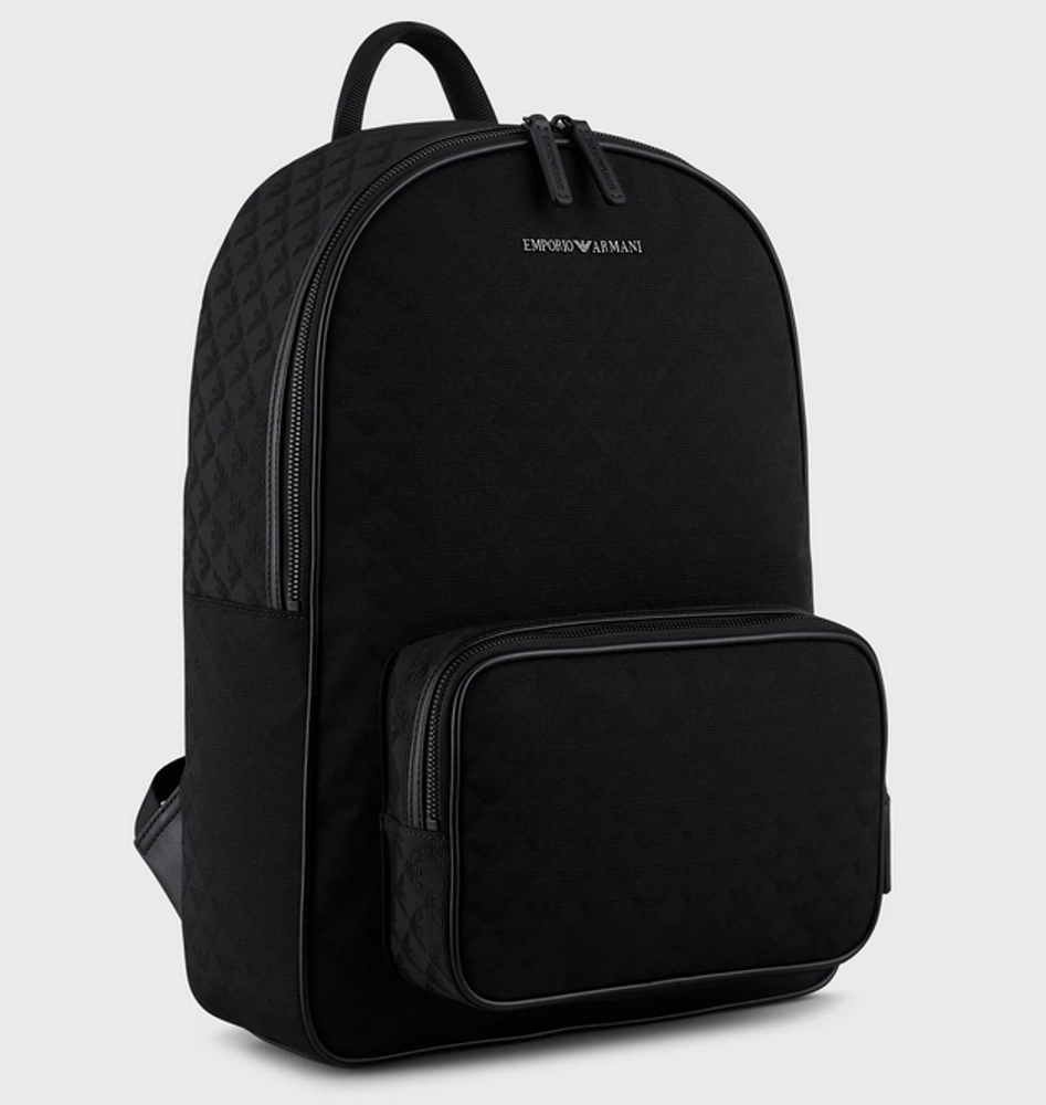 Y4O315-Y022V-81336-1 EMPORIO ARMANI ROUND SHAPE OMNIA JCQ BACKPACK BLACK - Image 1