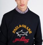 PAUL&SHARK MERINO WOOL CREW NECK WITH EMBROIDERED LOGO NAVY - Image 2