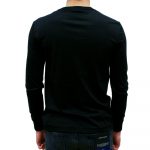 POLO RALPH LAUREN M CUSTOM SLIM FIT SOFT COTTON LONG SLEEVE T-SHIRT INTERLOCK BLACK - Image 3