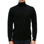 LACOSTE MEN'S TURTLENECK MERINO WOOL SWEATER NOIR