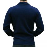 LACOSTE MEN'S ZIPPERED STAND UP COLLAR COTTON SWEATSHIRT BLEU MARINE - Image 3