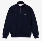 LACOSTE MEN'S ZIPPERED STAND UP COLLAR COTTON SWEATSHIRT BLEU MARINE - Image 4