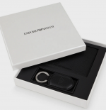 EMPORIO ARMANI GIFT SET BUSINESS WALLET AND KEYRING BLACK - Image 2