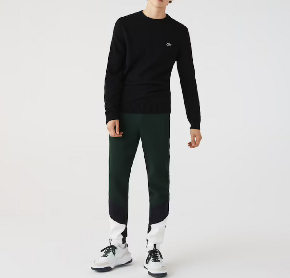 AH1988-00-031-1 LACOSTE MEN'S CREW NECK WOOL NOIR - Image 1