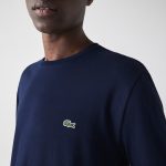 LACOSTE MEN'S CREW NECK PIMA COTTON JERSEY LONG SLEEVE T-SHIRT BLEU MARINE - Image 2