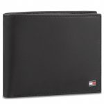 TOMMY HILFIGER ETON TRIFOLD SIGNATURE STRIPE WALLET BLACK