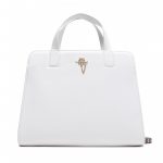 TOMMY HILFIGER TH CHAIN SATCHEL BAG WHITE CORPORATE