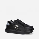 KARL LAGERFELD KAPRI MEN KARL IKONIC 3D LACE SNEAKERS BLACK LEATHER MONO
