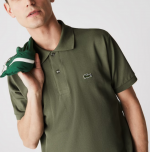 LACOSTE L1212 POLO CLASSIC FIT IN PETIT PIQUE VERT KAKI - Image 2