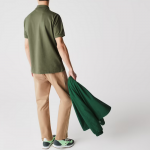 LACOSTE L1212 POLO CLASSIC FIT IN PETIT PIQUE VERT KAKI - Image 3