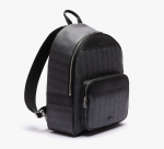 LACOSTE ALLOVER MONOGRAM BACKPACK POLYVINYL CHLORIDE NOIR GRIS - Image 2