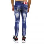 DSQUARED2 DARK DOODLE FL WASH SKATER JEANS BLUE - Image 3