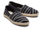 TOMS WOMAN ALPARGATA ROPE ESPADRILLES BLACK GLOBAL STRIPE