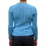 POLO RALPH LAUREN WOMAN BSR LONG SLEEVE V-NECK SWEATER FRENCH TURQUOISE - Image 3