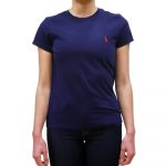 POLO RALPH LAUREN WOMAN COTTON CREWNECK T-SHIRT NAVY
