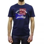 PAUL&SHARK YACHTING STRIPES ORGANIC COTTON T-SHIRT NAVY